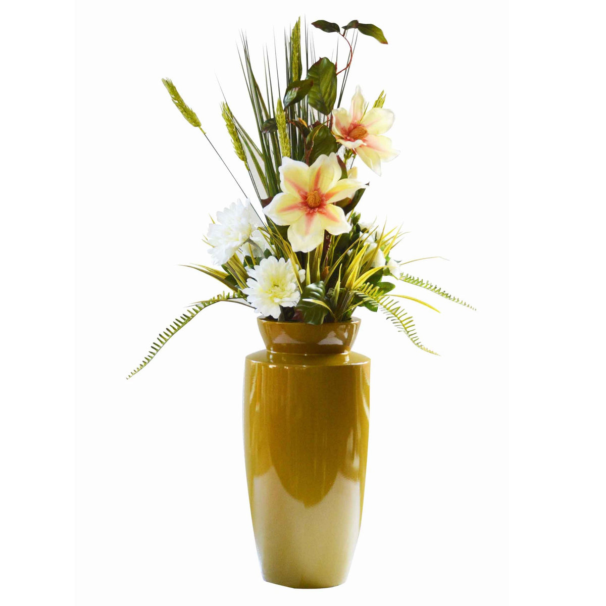 Yulan & Wheat Bush in V Vase