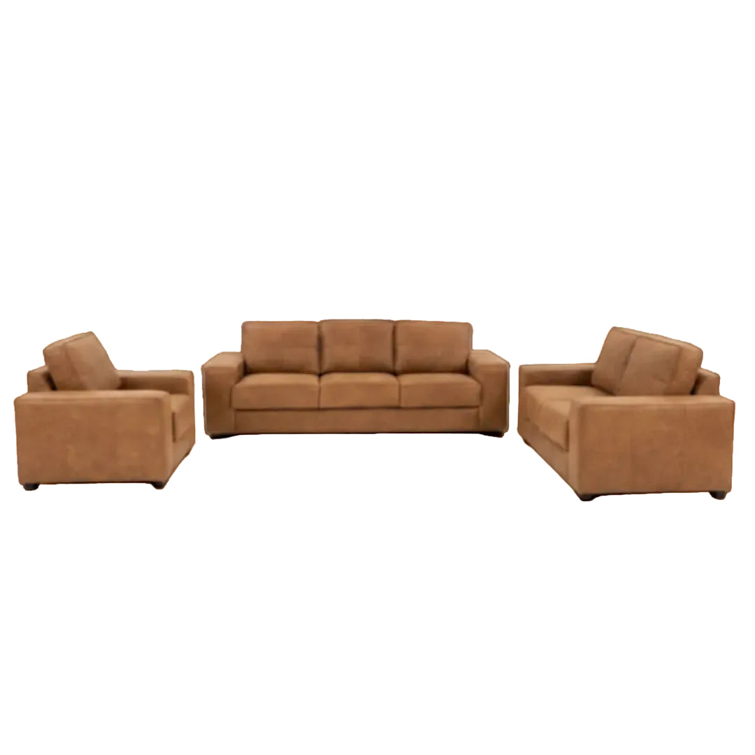 Brown sofa set on a white background