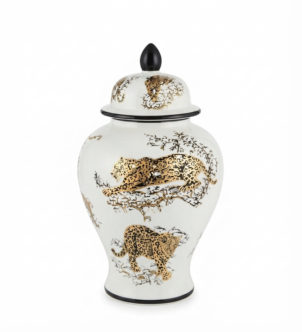 Medium White Tiger Ginger Jar (CER-FC26003B)