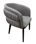 Gray armchair with ribbed backrest on a white background