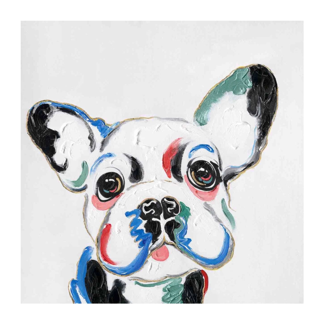A cute piece of wall art depicting a dog