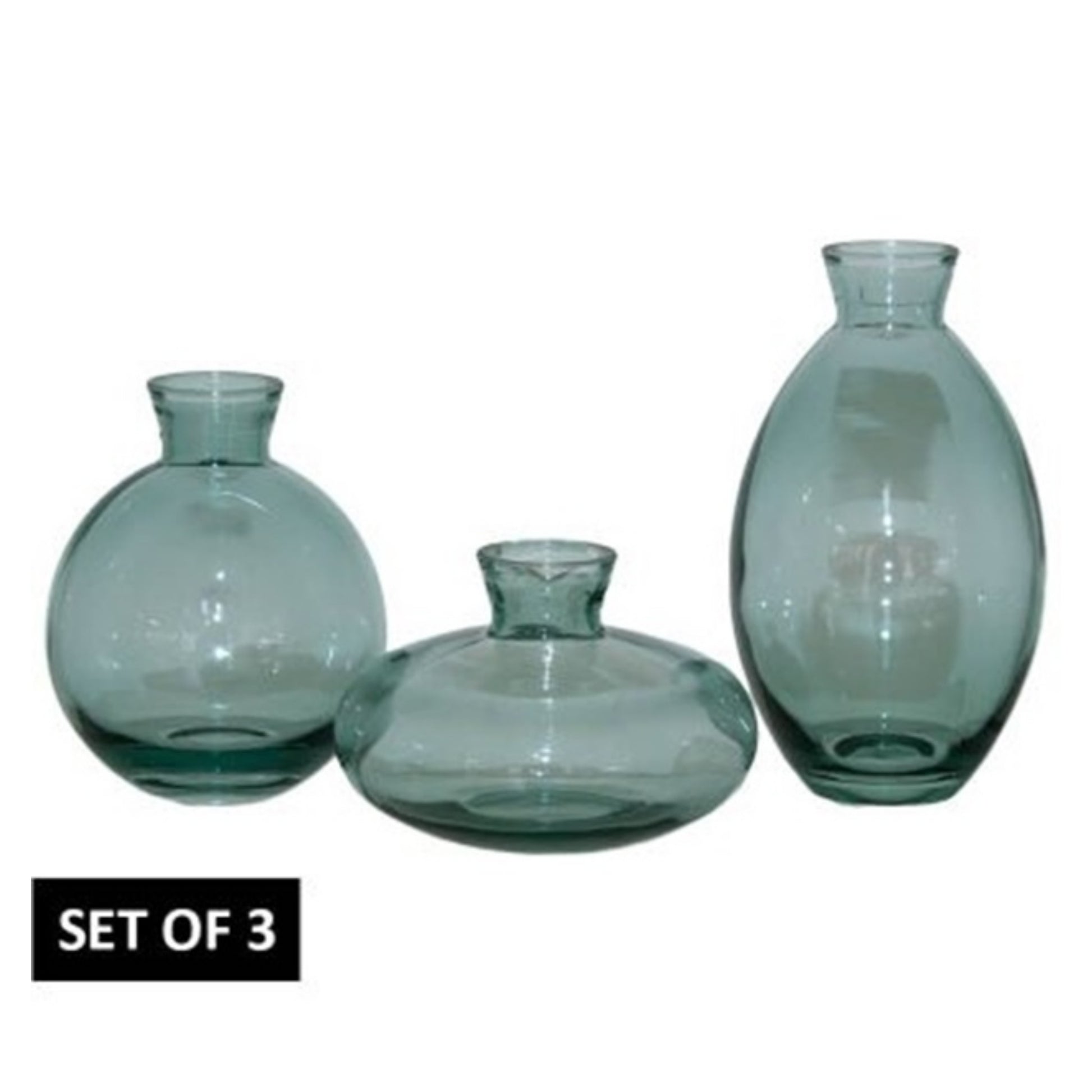 Bud Vase Green Set/3 12/9/6CM