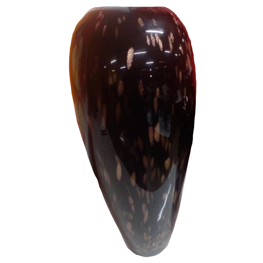 Black and Gold-patterned Vase on a white background