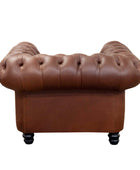 Chesterfield 1 Seater sofa brown back view