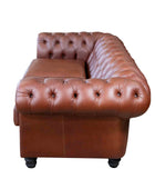 Chesterfield 2 Seater Sofa Brown side view