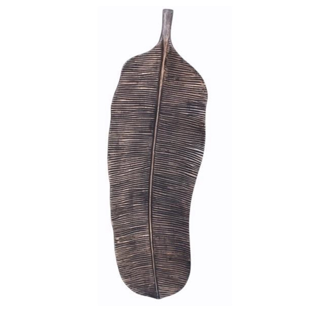 A Large decorative leaf wall ornament on a White Background