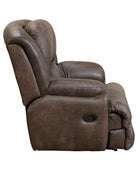 Dube Leather Recliner Brown Side view closed