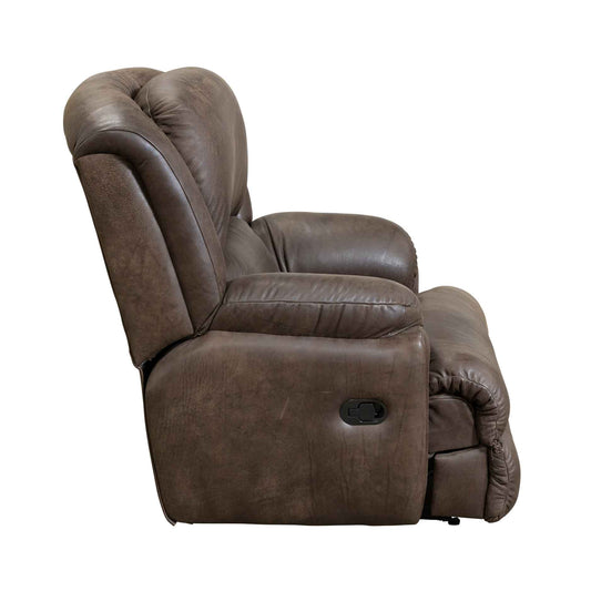 Dube Leather Recliner Brown Side view closed