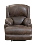 Dube Leather Recliner Brown front view closed