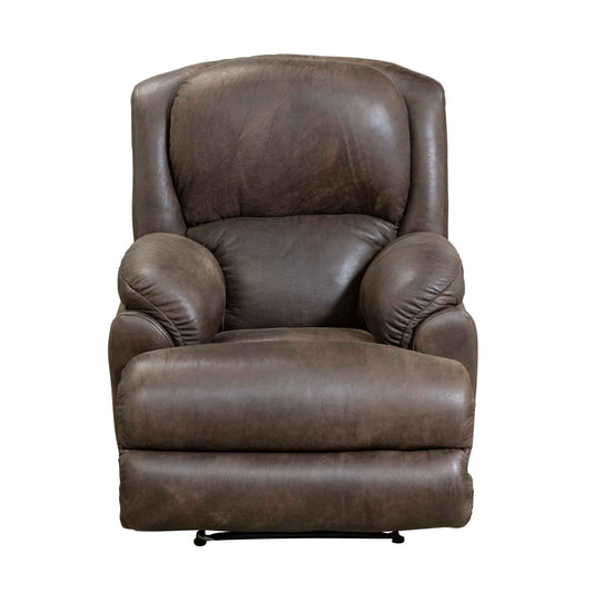 Dube Leather Recliner Brown front view closed