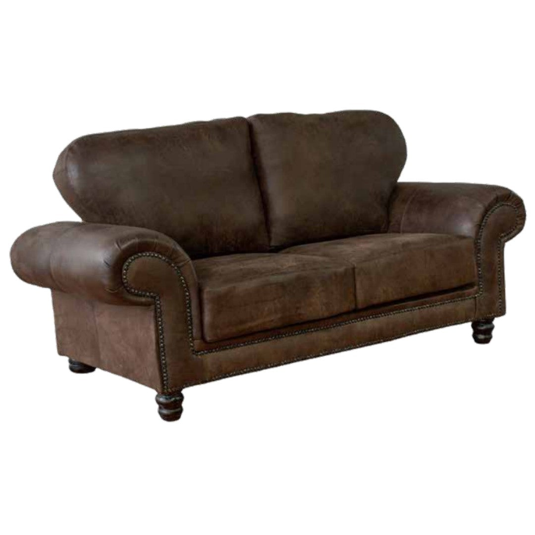 Etosha 3 Seater Leather Sofa Brown in 3 Quarter view