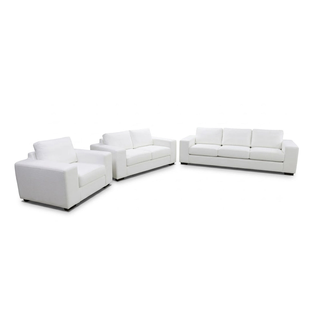 White leather sofa suite on a white background