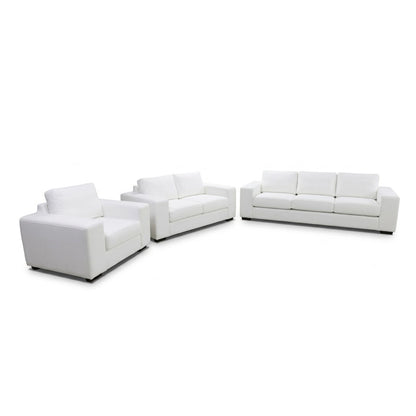 White leather sofa suite on a white background