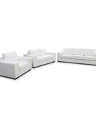 White leather sofa suite on a white background