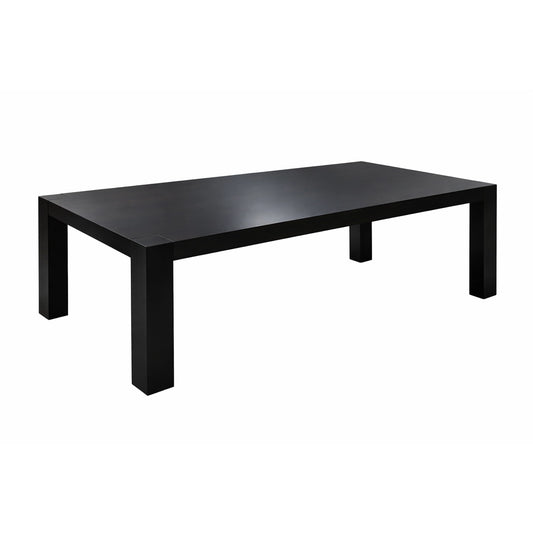Black rectangular table on a white background