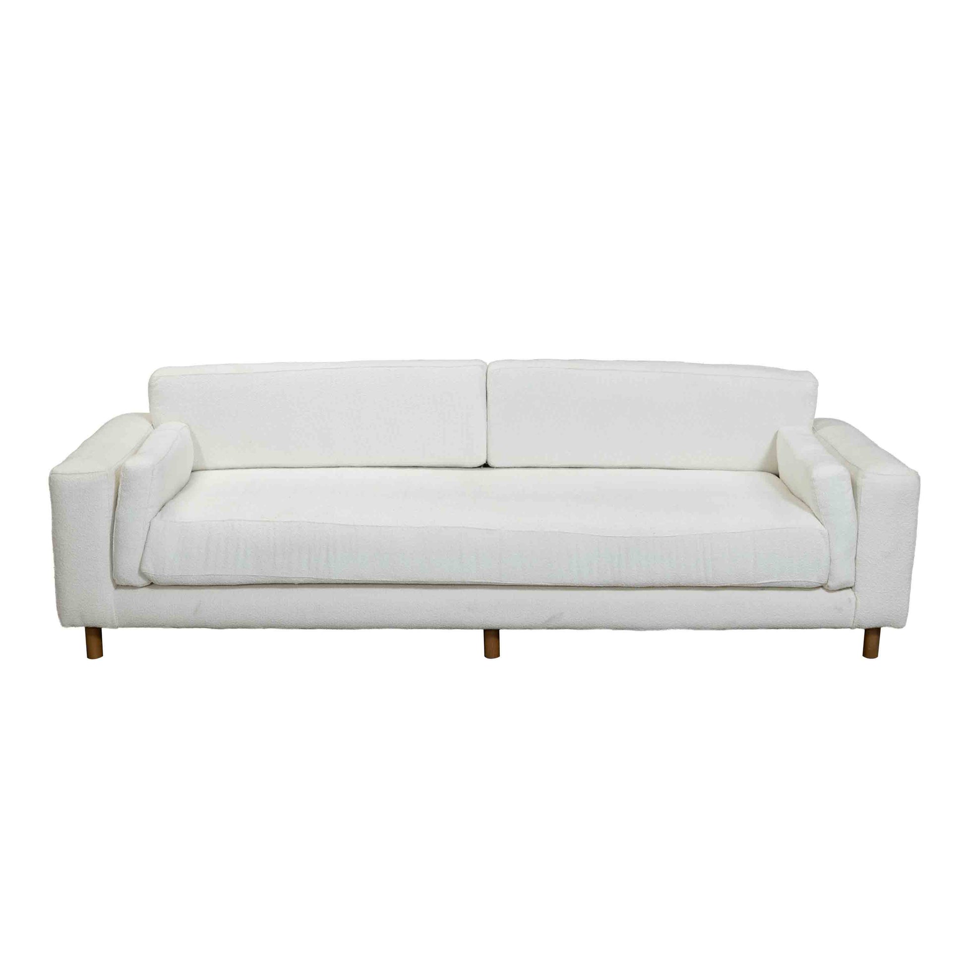 Florida 4 Seater Fabric Sofa White front view