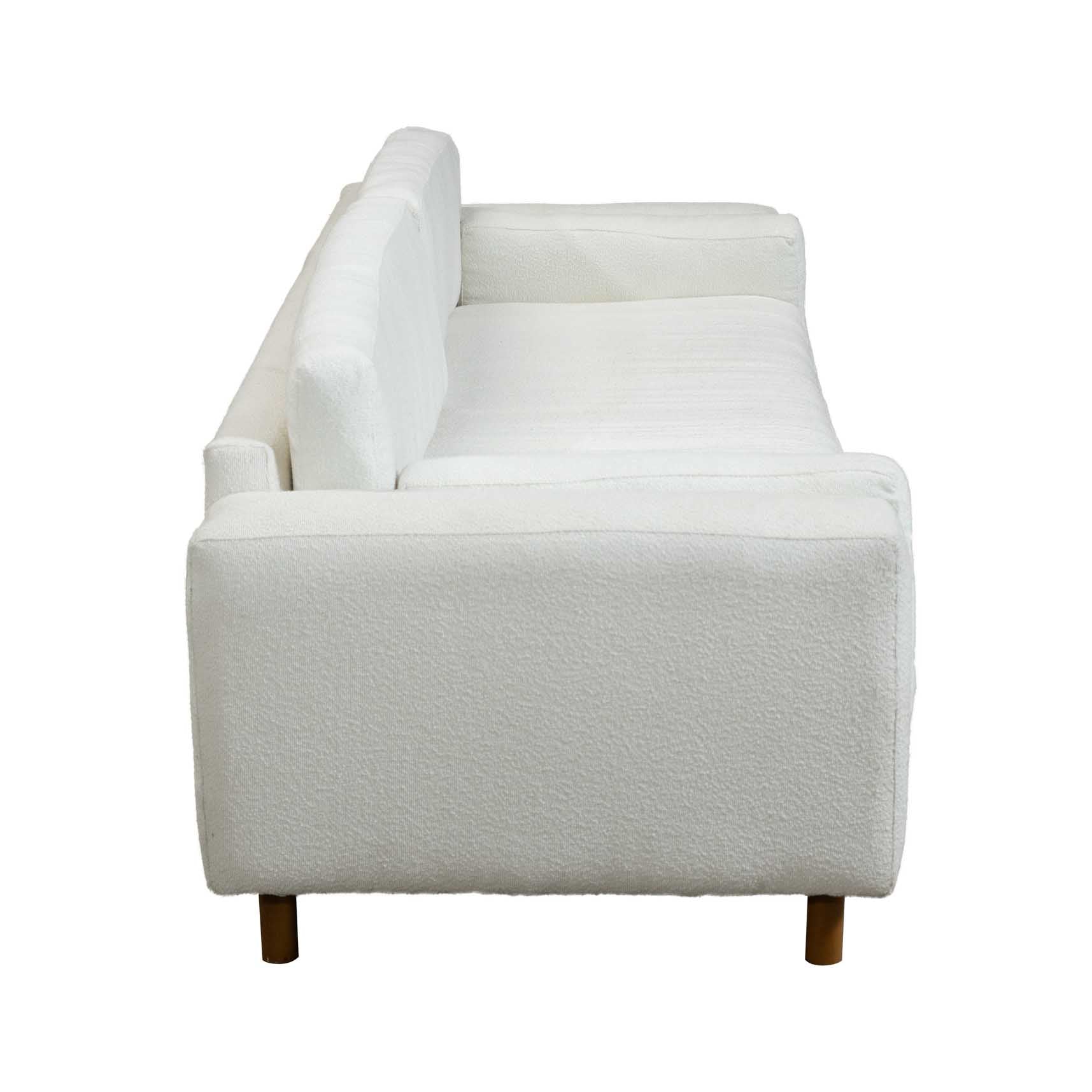 Florida 4 Seater Fabric Sofa White side view