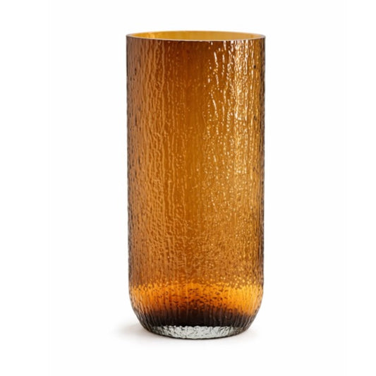 A brown tinted vase on a white background