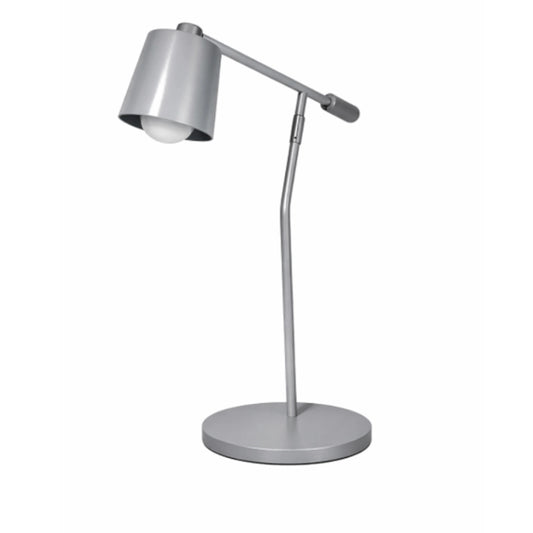 A Grey desk lamp on a white background