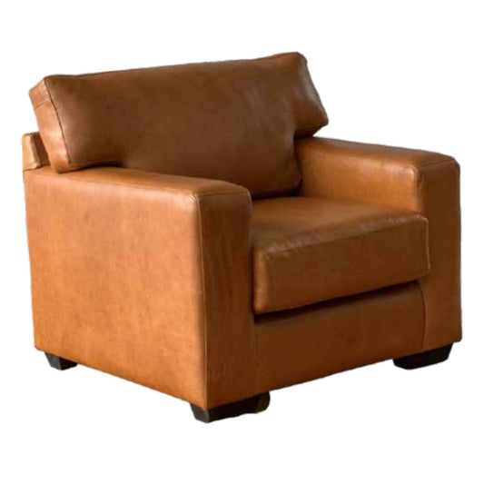 Hilton 1 Seater Leather Armchair Sofa in 3-Quarter view