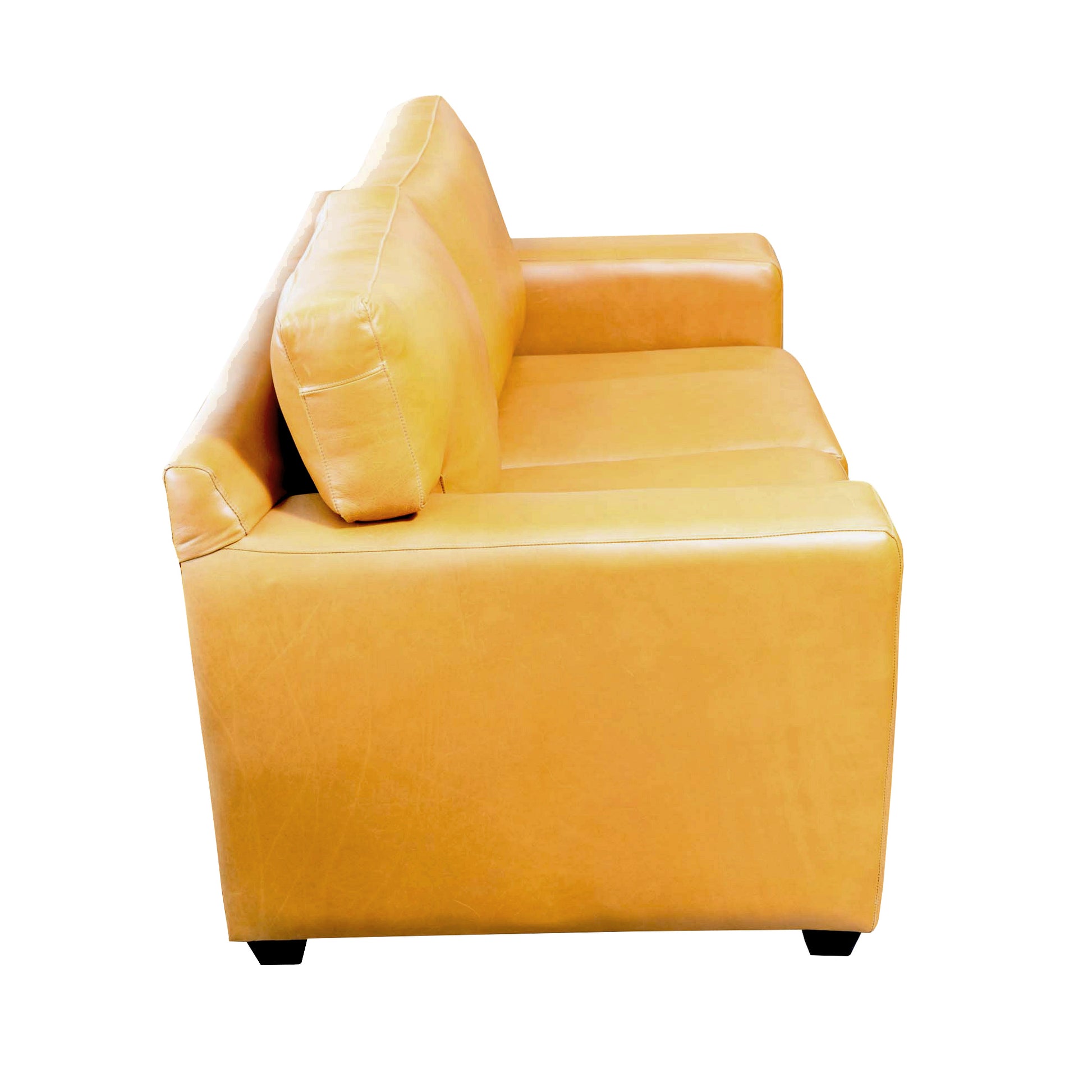 Hilton 2 Seater sofa Mustard side view