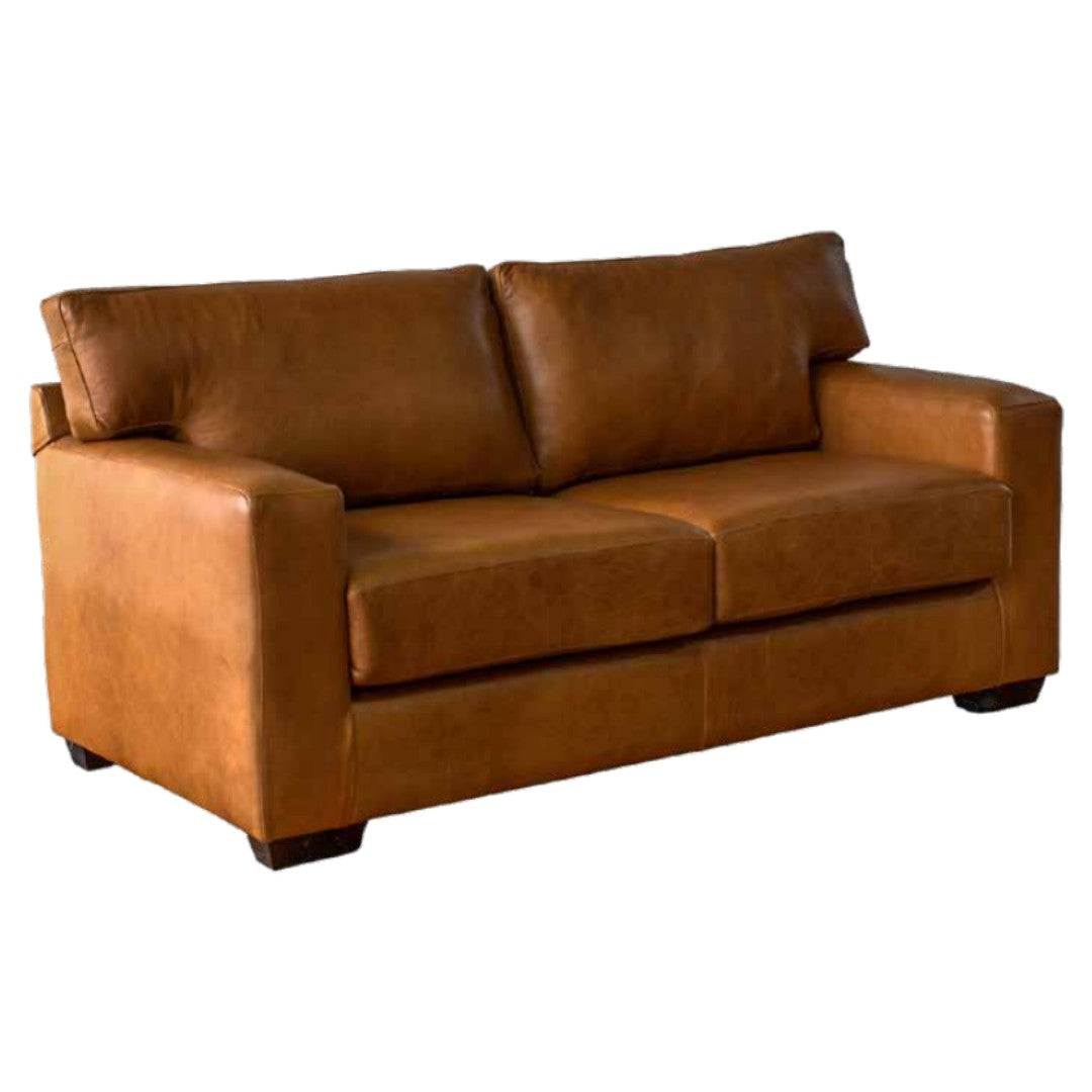 Hilton 3 Seater Leather Sofa Brown in 3-Quarter view