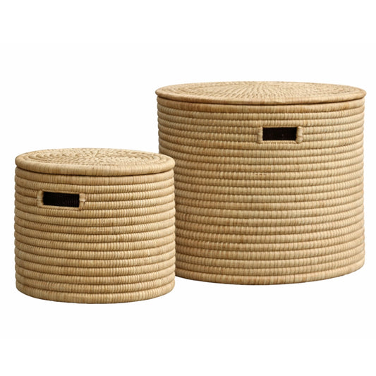 Laundry baskets on a white background