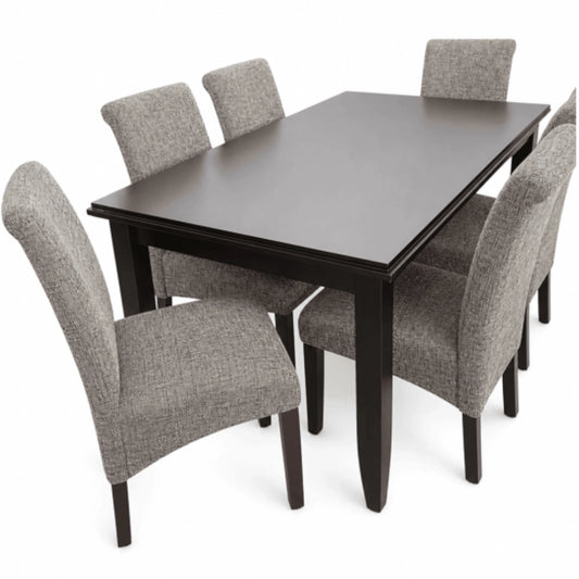 Dining table and chairs on a white background