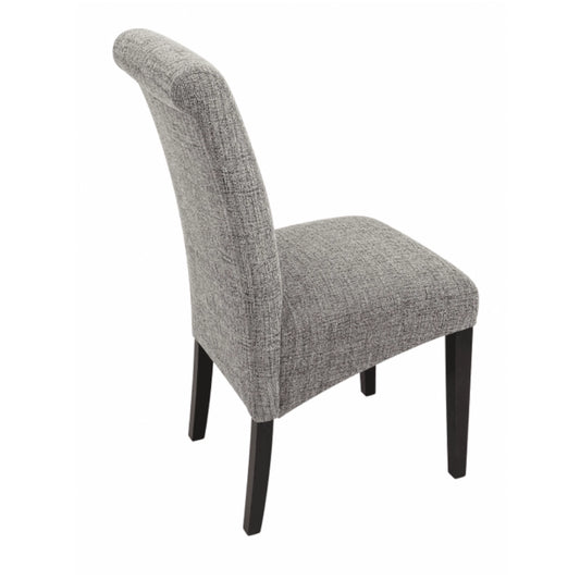 Grey dining chair on a white background