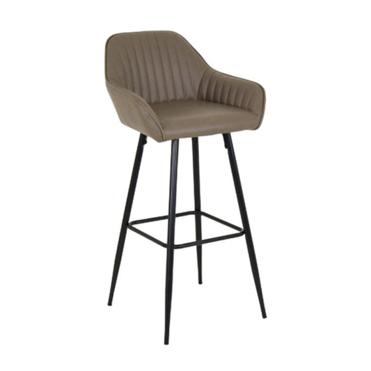 A leather barstool on a white background
