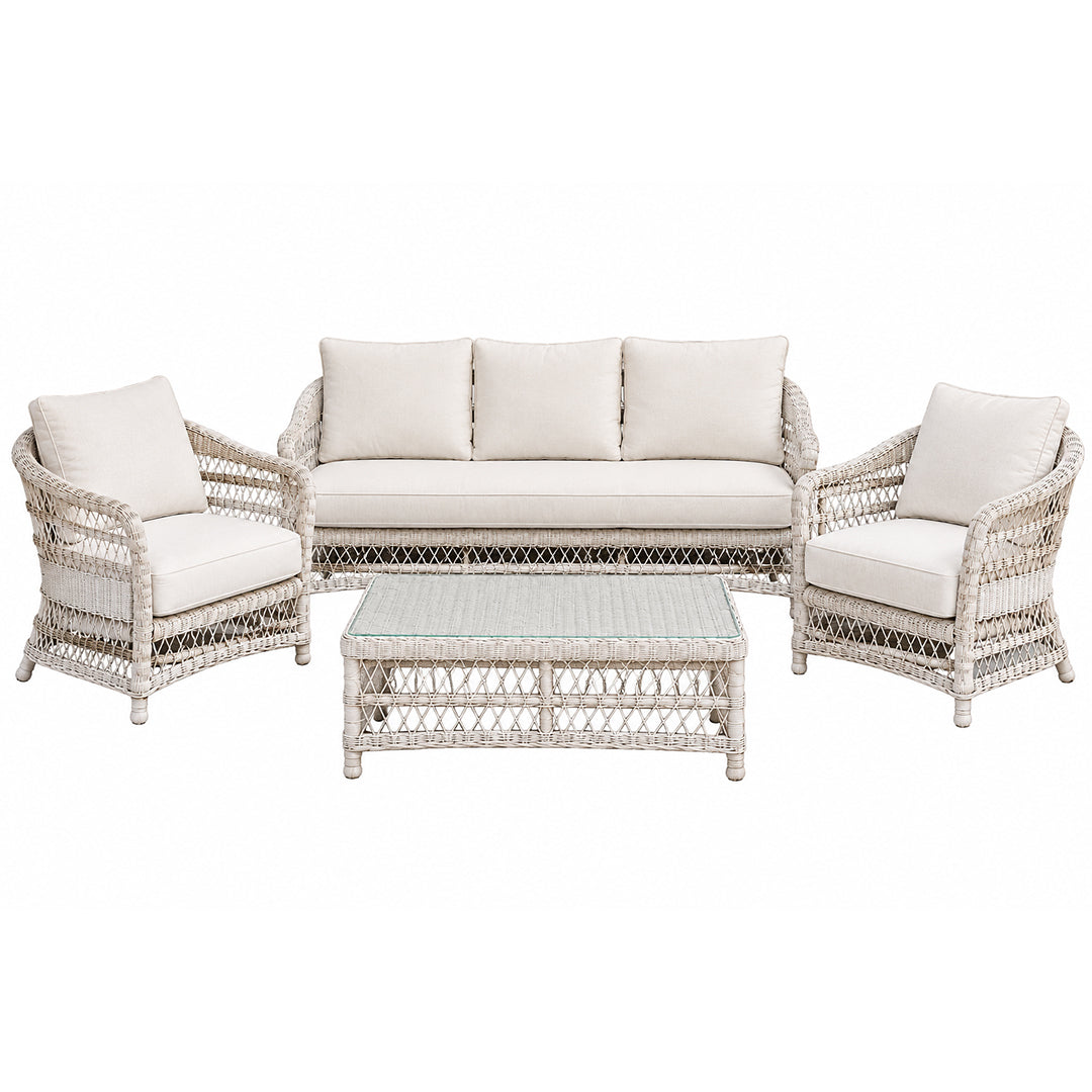 Laguna Four Piece White Outdoor Patio Suite