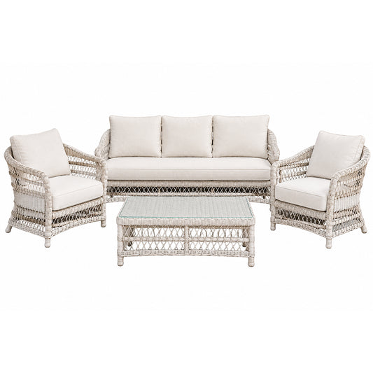Laguna Four Piece White Outdoor Patio Suite