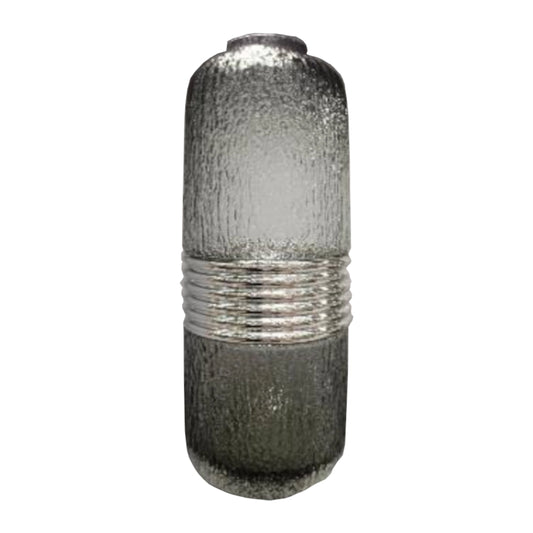 A Large Decorative Glass vase in a grey colour on a white background