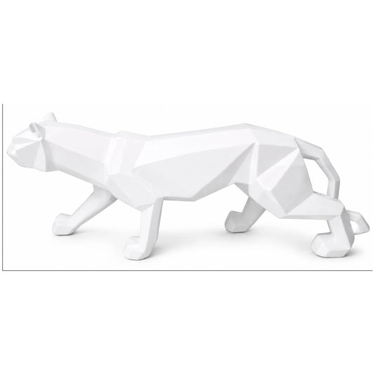 A White decorative leopard ornament on a white background