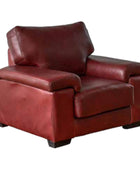 Livingston 1 Seater Leather Sofa armchair brown 3 Quarter view