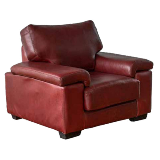 Livingston 1 Seater Leather Sofa armchair brown 3 Quarter view