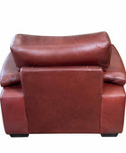 Livingston 1 Seater Leather Armchair Sofa Brown back view