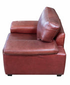 Livingston 1 Seater Leather Sofa Armchair Brown side view