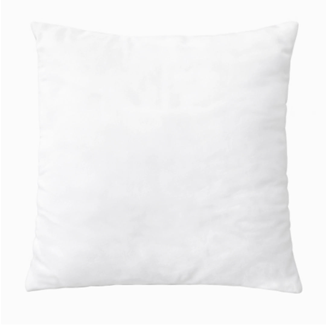 A white scatter cushion on a white background