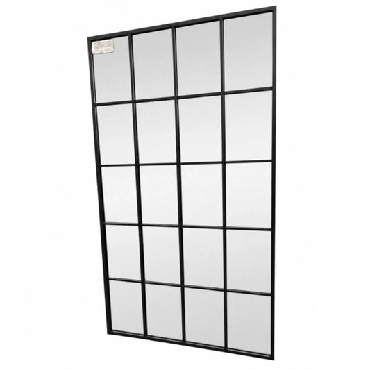 A rectangular windowed mirror on a white background