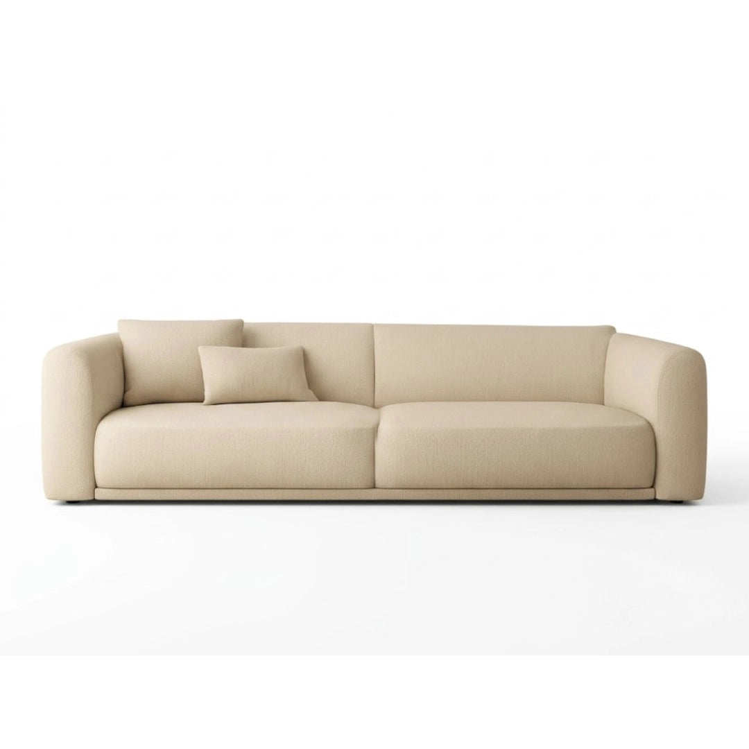  A light beige sofa on a white background