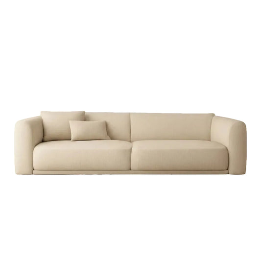  A light beige sofa on a white background