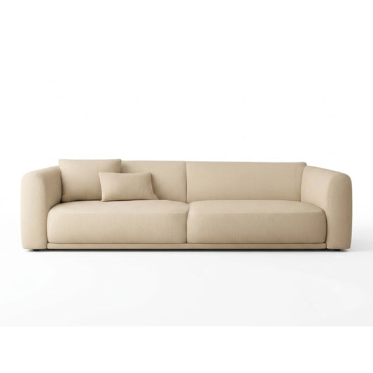  A light beige sofa on a white background