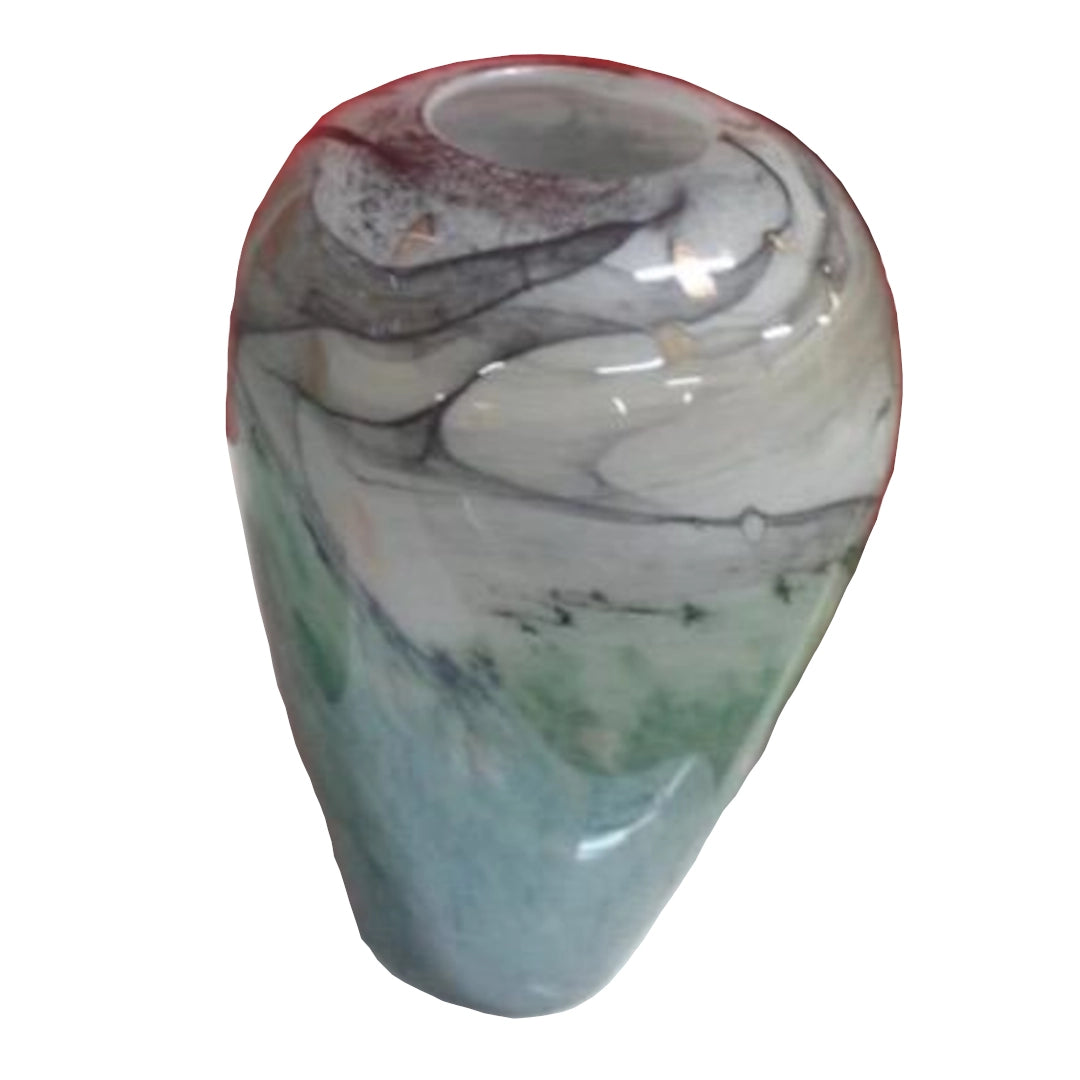 Green/Grey Medium Glass Vase