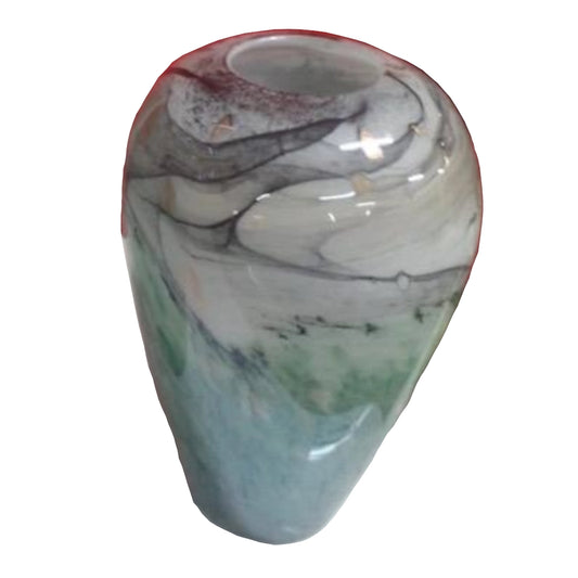Green/Grey Medium Glass Vase