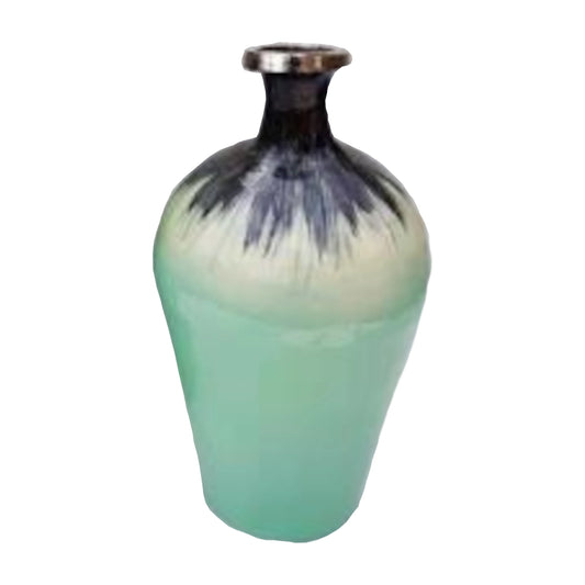 Decorative vase with gradient design on a white background