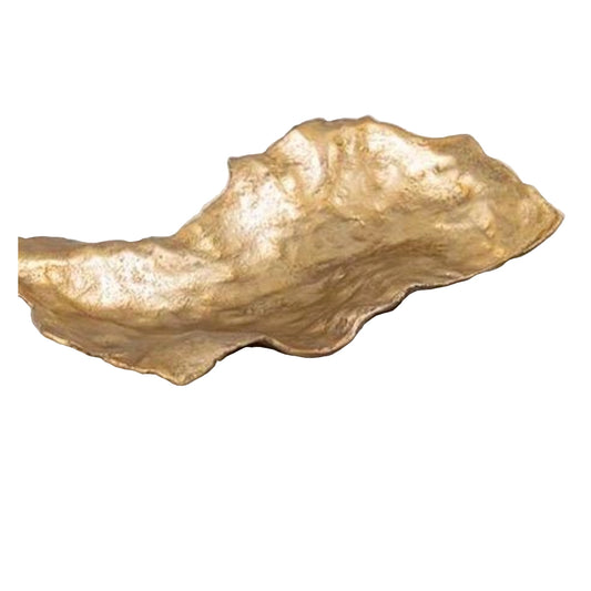 Gold Leaf-shaped Tray on a white background