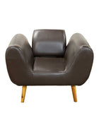 Oslo 1 Seater Leather Armchair Black Front View