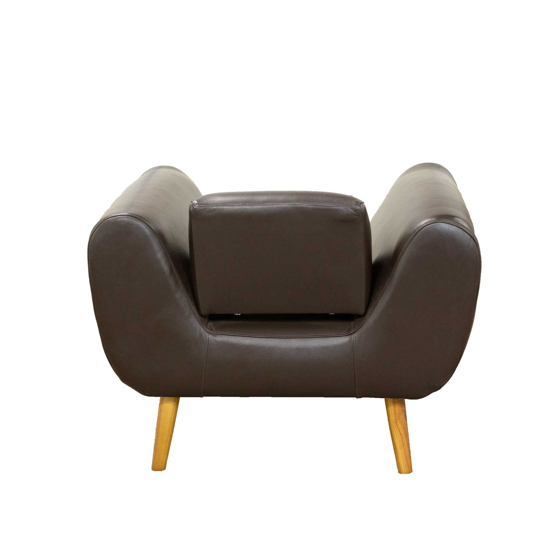 Oslo 1 Seater Leather Armchair Black Back View