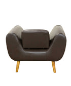 Oslo 1 Seater Leather Armchair Black Back View